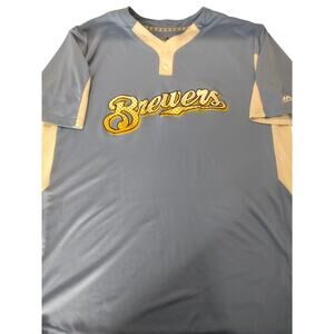 Vintage Majestic Cool Base BREWERS Blue Size XL